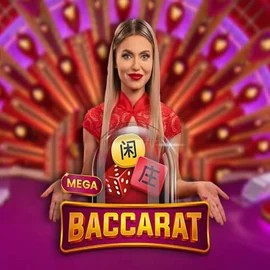 Mega Baccarat casino game by Pragmatic Play – featured logo at Flagman Casino